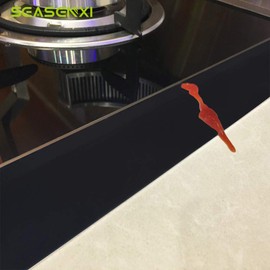 CozyKit Silicone Kitchen Stove Counter Gap Cover Long & Wide Gap Filler (2 Pack) Seals Spills Between Counters, Stovetops, Washing Machines, Oven, Washer, Dryer - Heat-Resistant and Easy Clean (Black)