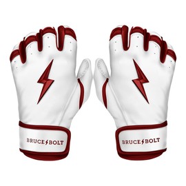 BRUCE BOLT Chrome Series Short Cuff Maroon Batting Glove - Maroon XXLarge
