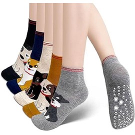 Grip Socks for Women, Non Slip Yoga Animal Socks for Pilates Dance Hospital Ballet Workout Non Skid Cat Socks (AU, Alpha, One Size, Regular, Regular, 5 Colors)