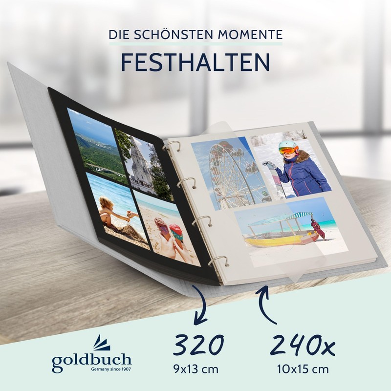 Goldbuch ring binder LINUM 919 grey-clamping bracket