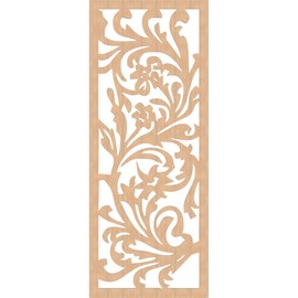 25 3/8"W x 64 3/8"H x 1/4"T Perry Decorative Fretwork Wood Wall Panels, Hickory