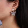 TseenYi Boho Butterfly Earrings Silvel Hollow Butterfly Drop Earrings Crystal