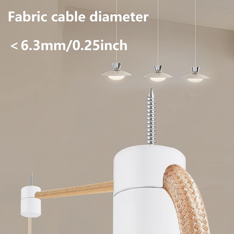 AUXBC 6PCS White Swag Hooks for Ceiling Hanging Lights, Aluminum