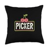 Cherry Picker Cherries Fruit Picking Throw Pillow