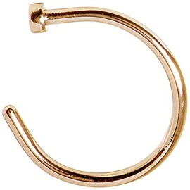 Fake Sterling Nose Ring Lip Ring Septum Cartilage Tragus Helix Ring Piercing 20g (6mm, Gold)