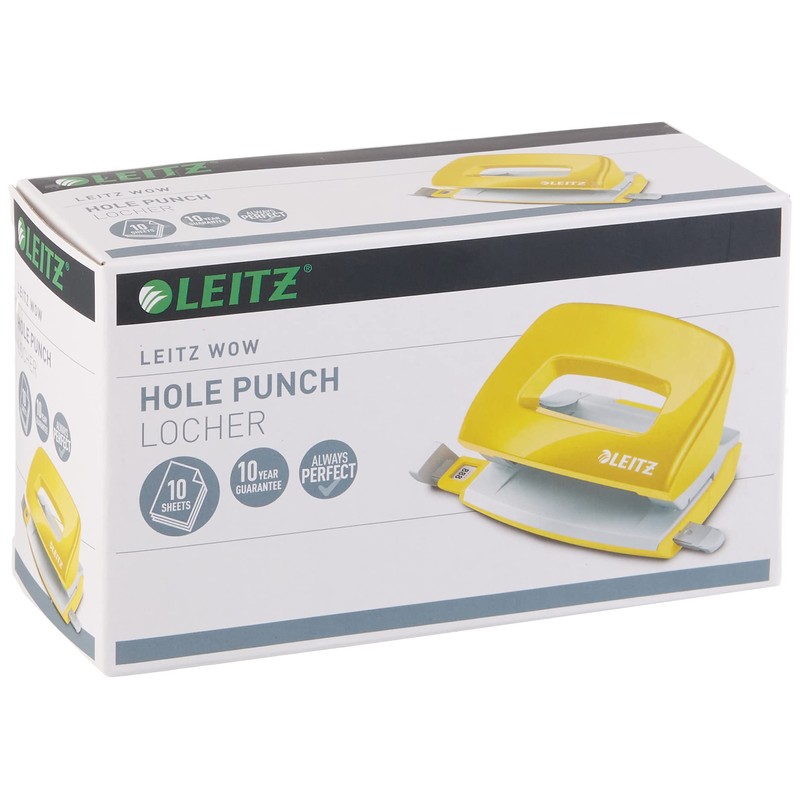 Leitz Mini Hole Punch, 10 Sheets, Guide Bar with Format