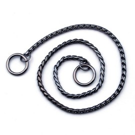 SGODA Black Dog Chain Collar Choke Pet Training Snake Collar with Heavy Links, 22 in, 4 mm