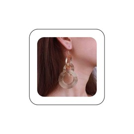 Aneneiceera Vintage Exaggerated Circle Earrings Gold Circle Hoop Earrings Chunky Spiral Hoop Dangle Earrings Long Hoop Dangle Earrings Spiral Earrings Jewellery for Women and Girls, Alloy Steel