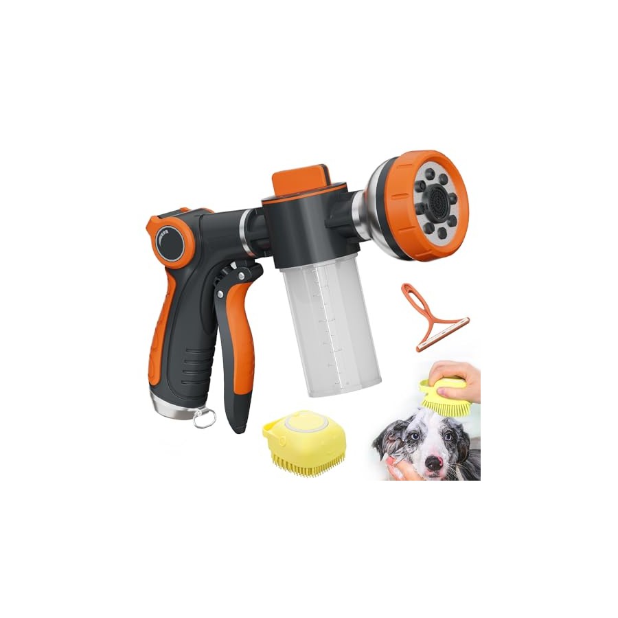 High-Pressure 8-Pattern Hose Nozzle with Soap Dispenser