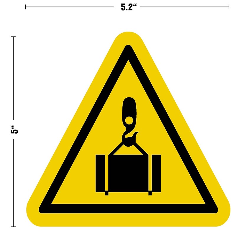 Caution Safety Label Crane Load Lift Decal Sticker Placard 5.2"