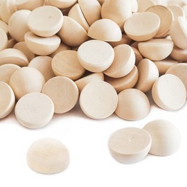 ZQYYQZ 200Pcs 20mm Half Wooden Beads, Natural Half Wooden Balls Half Crafts Balls Unfinished Split Wood Balls for Painting DIY Crafts Home Decoration Christmas Ornaments