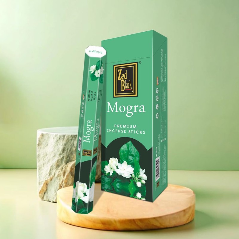 ZED BLACK Z010 Mogra Incense Sticks, 20 Sticks x 6