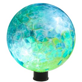 VCUTEKA Gazing Ball, Glass Gazing Balls Sphere for Garden Lawn Outdoor Ornament Yard Decorative, Blue Swirl, 10"