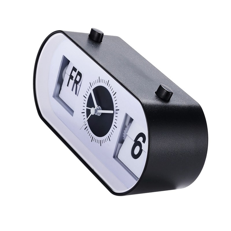 Manual Flip Alarm Clock Simple Silent Modern Calendar Function Desktop