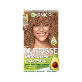 Garnier Nutrisse Permanent Hair Dye, Natural-looking, hair colour result, For All Hair Types, 7.3 Dark Golden Blonde