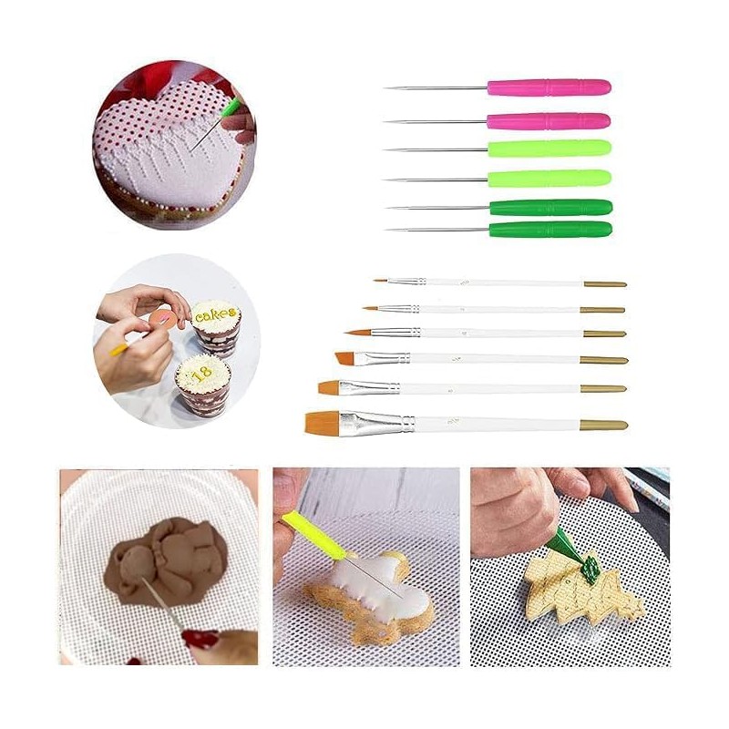 Cookie Decorating Kit Supplies Including 2 Acrylic Cookie Turntable 6