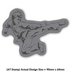 'Karate Kick' Rubber Stamp - Unmounted Design for Crafting &