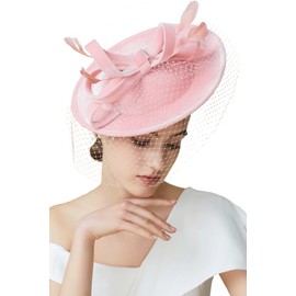 BABEYOND Tea Party Fascinator Hat Kentucky Fascinator Derby Headband Pillbox Hat Pink