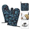 Sea Turtle Print Heat Resistant BBQ Gloves Oven Mitts and