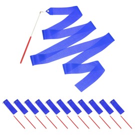 PATIKIL Dance Ribbons, 14 Pack 78.7 Inch Gymnastics Dance Streamers with Non-Slip Wand Dance Flags for Gifts, Dancing, Talent Shows, Baton Twirling, Bright Blue