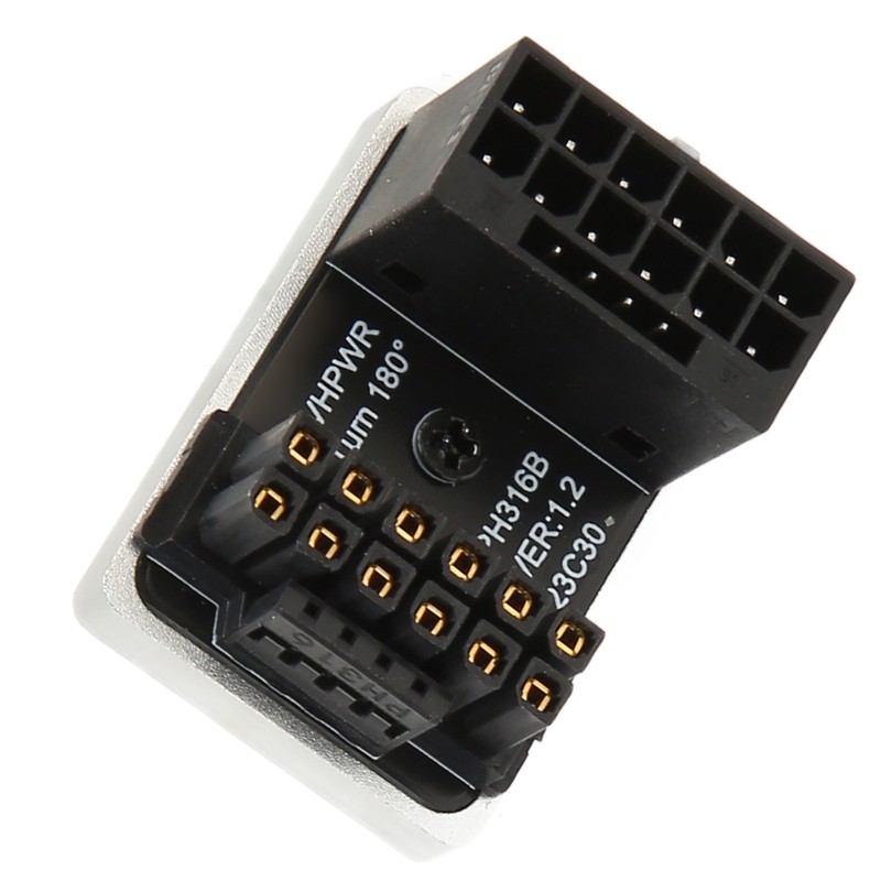 ATX 16Pin Male to 16pin Female 180 Degree Angled Adapter