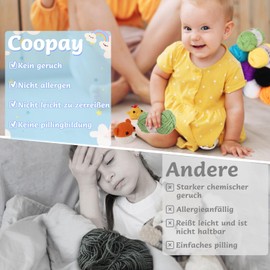 Coopay Crochet Yarn 250 g (10 x 25 g), Colourful Wool for Crochet for Beginners, 4 Faiding Acrylic Crochet Wool for Knitting, Crochet and Knitting Yarn Cotton for Children, Cotton for Crochet for