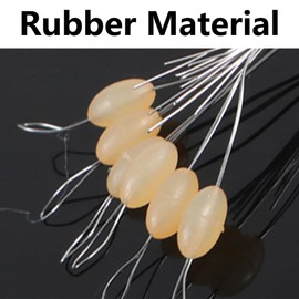 600 Pcs Fishing Bobber Stoppers, 100 Groups 6 in 1 Rubber Space Beads Oval Fishing Bobber, Fishing Float Sinker Stops for Rivers Lakes Reservoirs - Small
