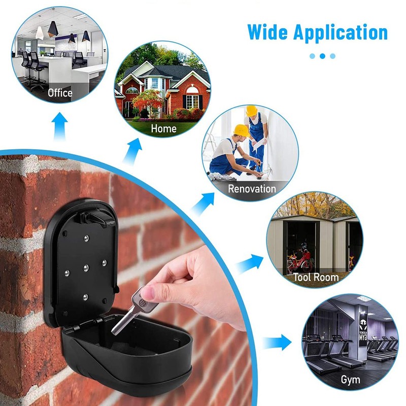 Key Safe Lock Box for Outside, House Wall Mounted Key