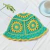 Fiewmay Boho Crochet Bucket Hat for Women Floral Handmade Beanies