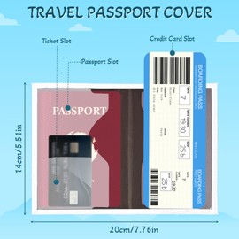 Passport Holder, 2 Pack Leather Passport Covers, PU Passport Holder, Travel Wallet for Passport, Credit Card, Ticket Card, Business Cards, Boarding Passes, White