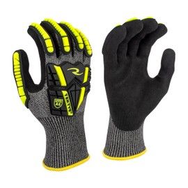 Radians Unisex Cut Resistant A6 Nitrile Glove with TPR and TEKTYE™ Yarn, Black/Gray, Size S