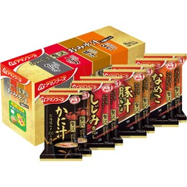 Amano Foods [Set Product] Luxury Miso Soup Assortment, 8 Types, 24 Servings Set (4 Delicious Luxury Miso Soup, 8 Foods, 2 Pieces, 4 Types of Luxurious Miso Soup, 8 Meals, 1 Piece)