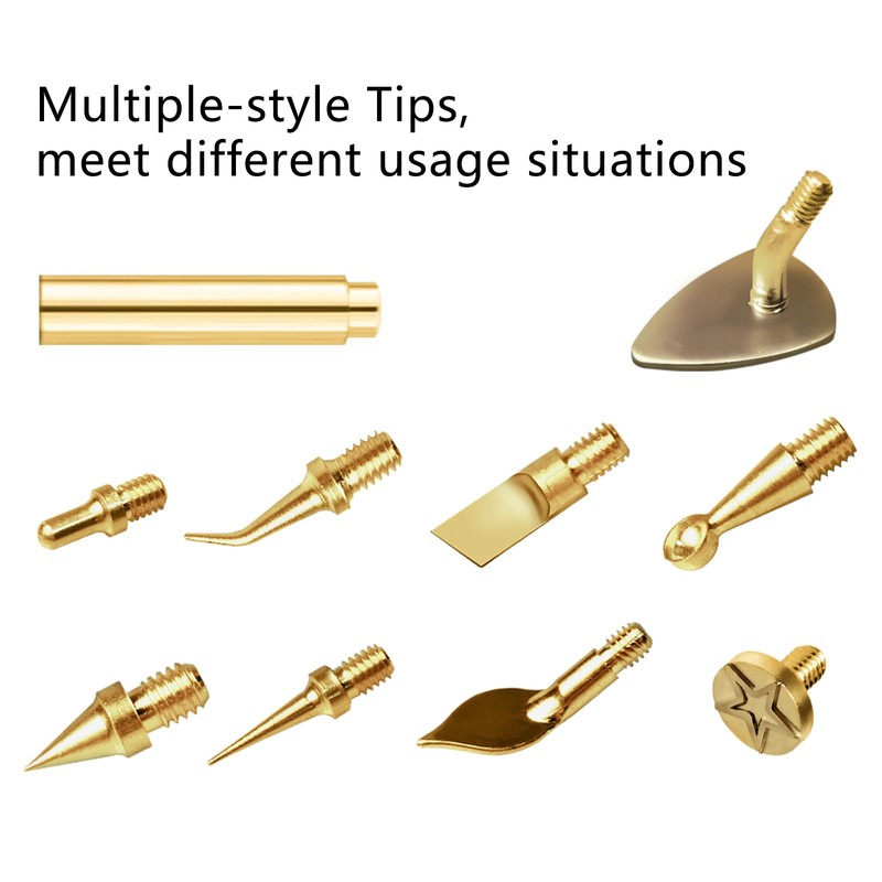 9 Pack Heat Insert Nut Iron Tips Kit with Adapter,
