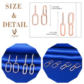 CPSLOVE Hoop Earrings with Pendant for Women Girls Elegant 925 Sterling Silver Hoop Earrings Creative Double Hoop Earrings with Zirconia Huggie Piercings Earrings Set of 2 Pairs, Sterling Silver,