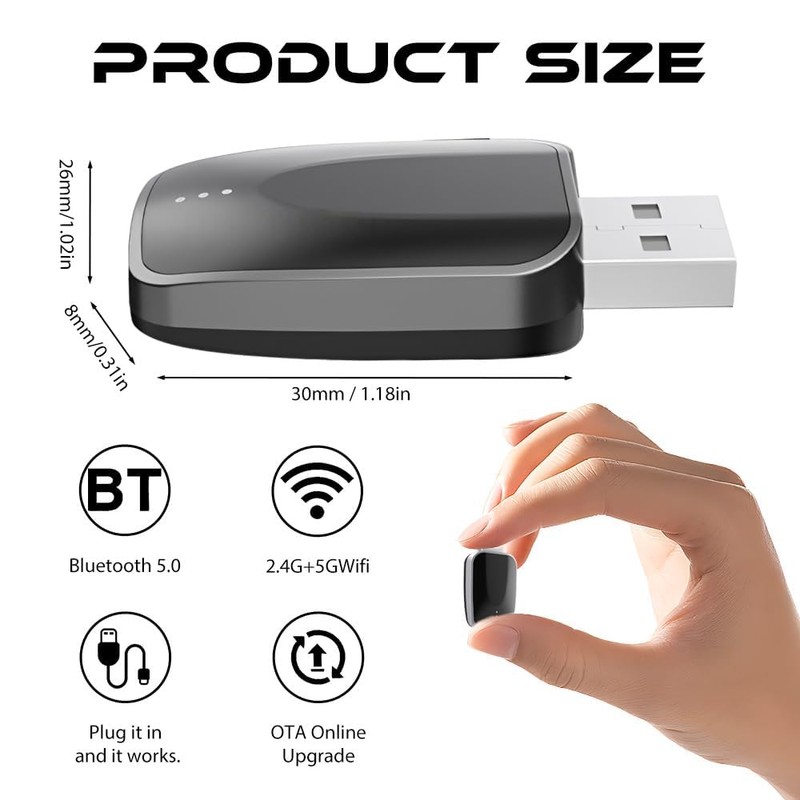 SGZIOO Wireless Carplay & Android Car Adapter, Android Car Wireless