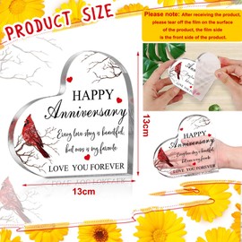 Johiux 50th Golden Wedding AnniversaryGifts for Couple,50 Years Happy AnniversaryGifts Decorations for Her.Acrylic Heart gifts for Women Wife Husband Friends Couple Parents.