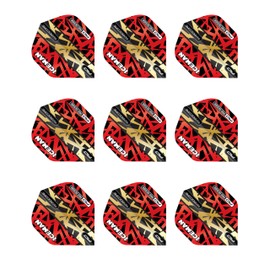 RED DRAGON Hardcore Gerwyn Price Red and Gold Premium Standard Dart Flights - 3 Sets Per Pack (9 Dart Flights in Total)