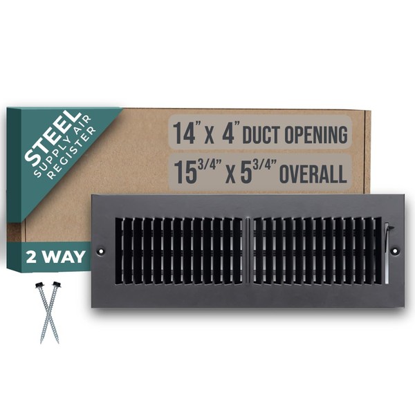 Fits 14x4 Duct Opening 2 Way Steel Air Supply Diffuser