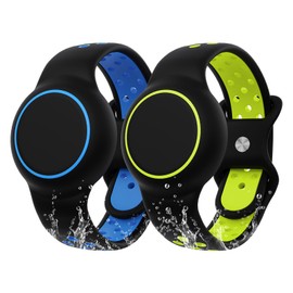 Waterproof Bracelet Compatible with AirTag for Kids (2 Pack), Protective Case GPS Tracker Holder for Child with Full Coverage Hidden Design, Soft Silicone Anti-Lost Wristband Cover for Toddler BBBY