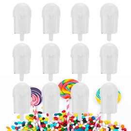 12Pcs Candy Box, Ice Cream Shape Candy Box Clear Plastic Candy Case Container Box Candy Organizer Party Favor Wedding Baby Shower Party Supplies(White)