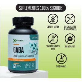 GABA 500 mg  60 Cpsulas Sin Sabor  Apoya Relajacin Natural, Sueo y Equilibrio  Ansiedad  Estrs  TDAH  cido Gamma-Aminobutrico  Sistema Nervioso...    