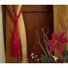 Indian Selections Pair - Red handmade Curtain Tieback/Tiebacks/Tassel