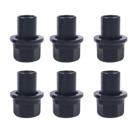 6 Pack Two-Piece 28mm Sleeve Wheel Lug Nuts Fit for Heavy Duty Semi Trucks with Hub Piloted Steel Dual Alcoa Aluminum Wheels, M22x1.5 Flanged, 33mm Hex, 26mm Bolt Hole, Black, Torque 450-500 ft-lbs