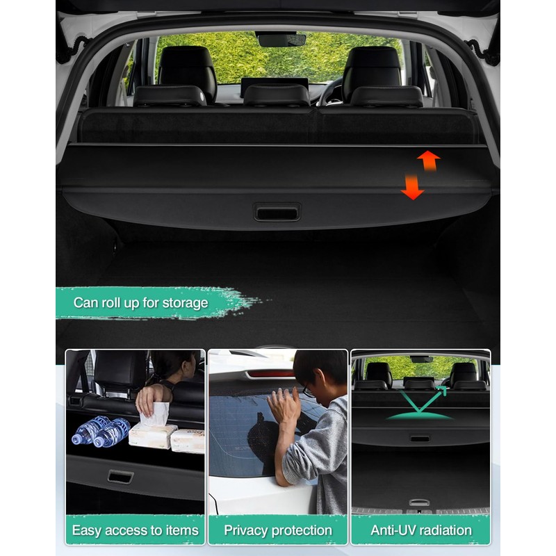 Powerty Cargo Cover for 2022-2024 2025 Genesis GV70 Accessories Trunk