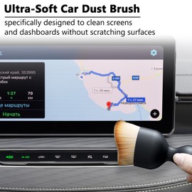 4 Pcs Car Detailing Brush Set for Interior Exterior Boars Car Dust Brushes Ultra Soft No Scratch Detailing Brush for Air Vent, Wheels, Leather Upholstery Seat, Emblem
