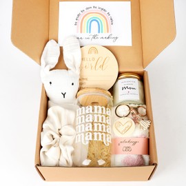 New Mom Gifts Box, Pregnancy Gifts for Expecting Mom, Gift Basket for Girls Boys, Postpartum Gifts for First Time Moms, Cool Gifts for New Mom After Birth, New Mom Care Package After Baby