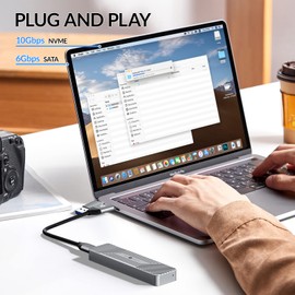 SETMSPACE - Carcasa M.2, carcasa NVMe de 10 Gbps y carcasa SATA NGFF de 6 Gbps, PCIe M-Key(B+M Key), USB3.1 Gen2 con cable de 5.9 pulgadas compatible con UASP para SSD 2230,2242,2260,2280