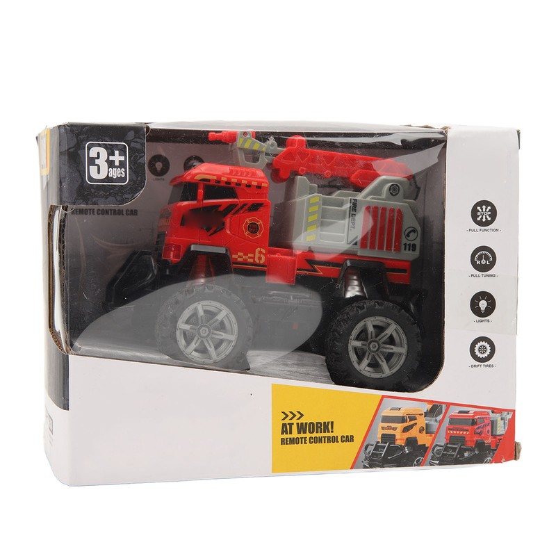 1:43 RC Fire Truck Toy Ladder Full Functional Lighting Plastic