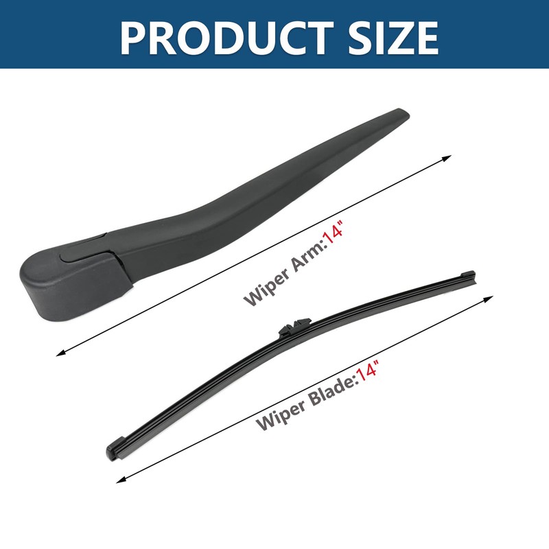 Rear Windshield Wipers Blade Arm Set for Volvo XC90 2016-2018