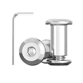 10 Pcs M4x10 mm Hex Socket Cap Bolt with Allen Wrench, 304 Stainless Steel Furniture Connector Bolts M4 Flat Head Screw Barrel Nuts Binding Screws for Crib Replacement Belt Cabinet